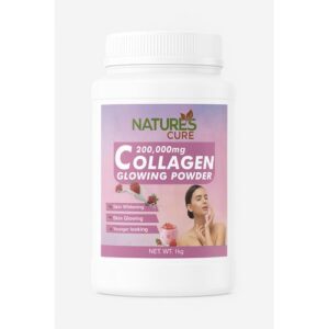 Nature’s Cure Collagen Glowing Powder 200,000mg – Skin Whitening, Brightening & Anti-Aging Supplement | Youthful Radiance & Firm Skin | 1kg