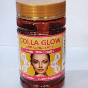 COLLA GLOW Anti-Aging Beauty Capsules – Collagen Supplement for Hair, Skin & Nails | Radiant Glow & Youthful Skin Support | 90 Capsules